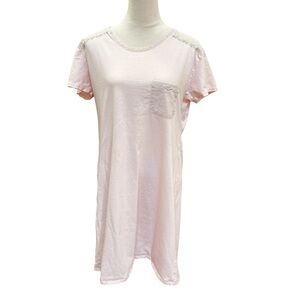 Le chat pink nightgown with pocket nightdress women’s US 18 short sleeve cotton